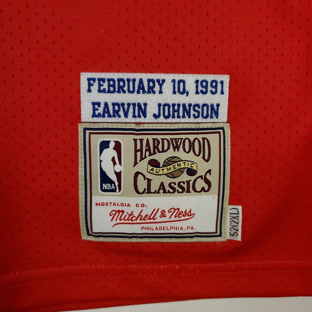Magic Johnson Mitchell & Ness 2XL XXL Authentic NBA All-Star Jersey Red NWT - Picture 4 of 9